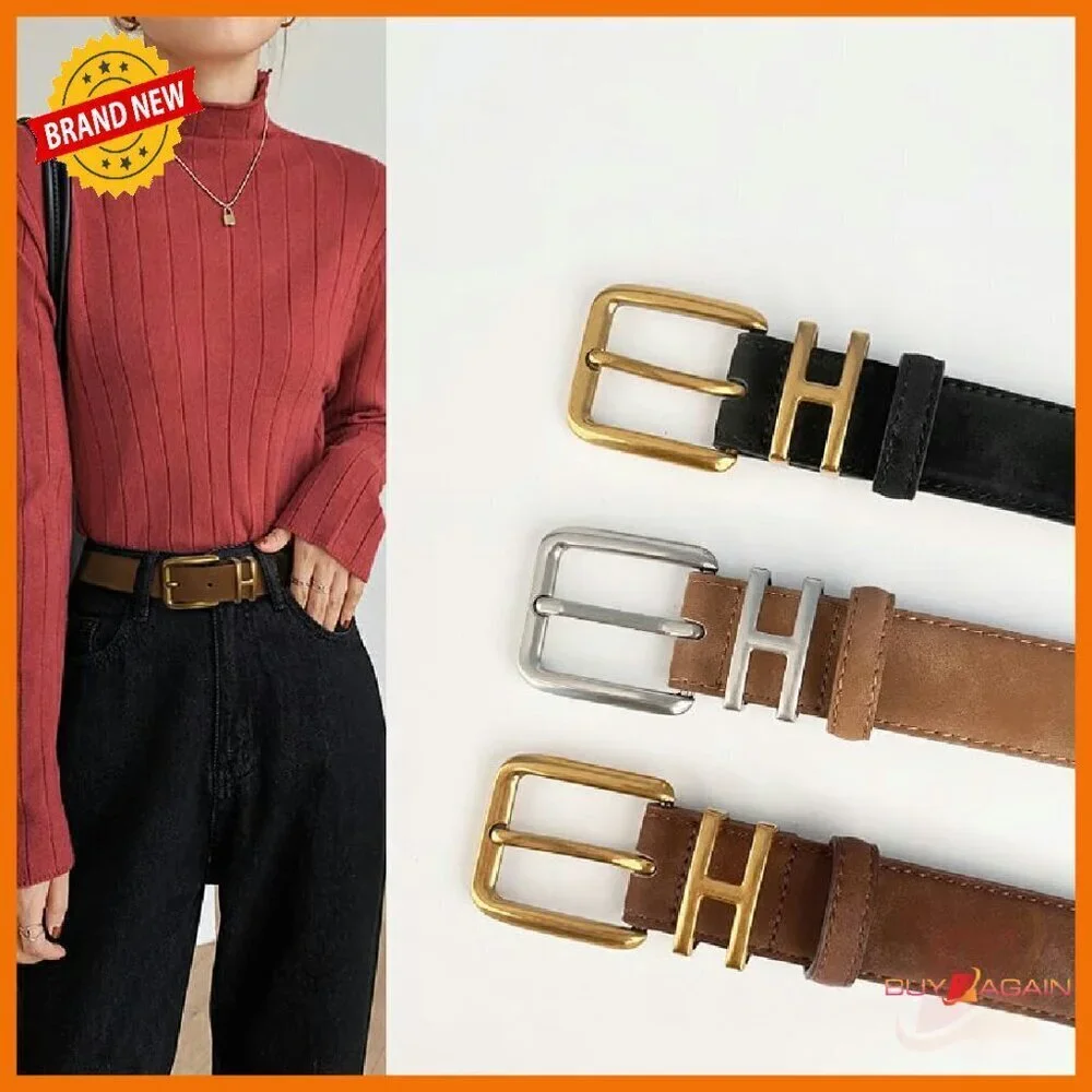 Genuine Suede Leather Belt Women's Skinny Belt for Jeans Pants Dresses